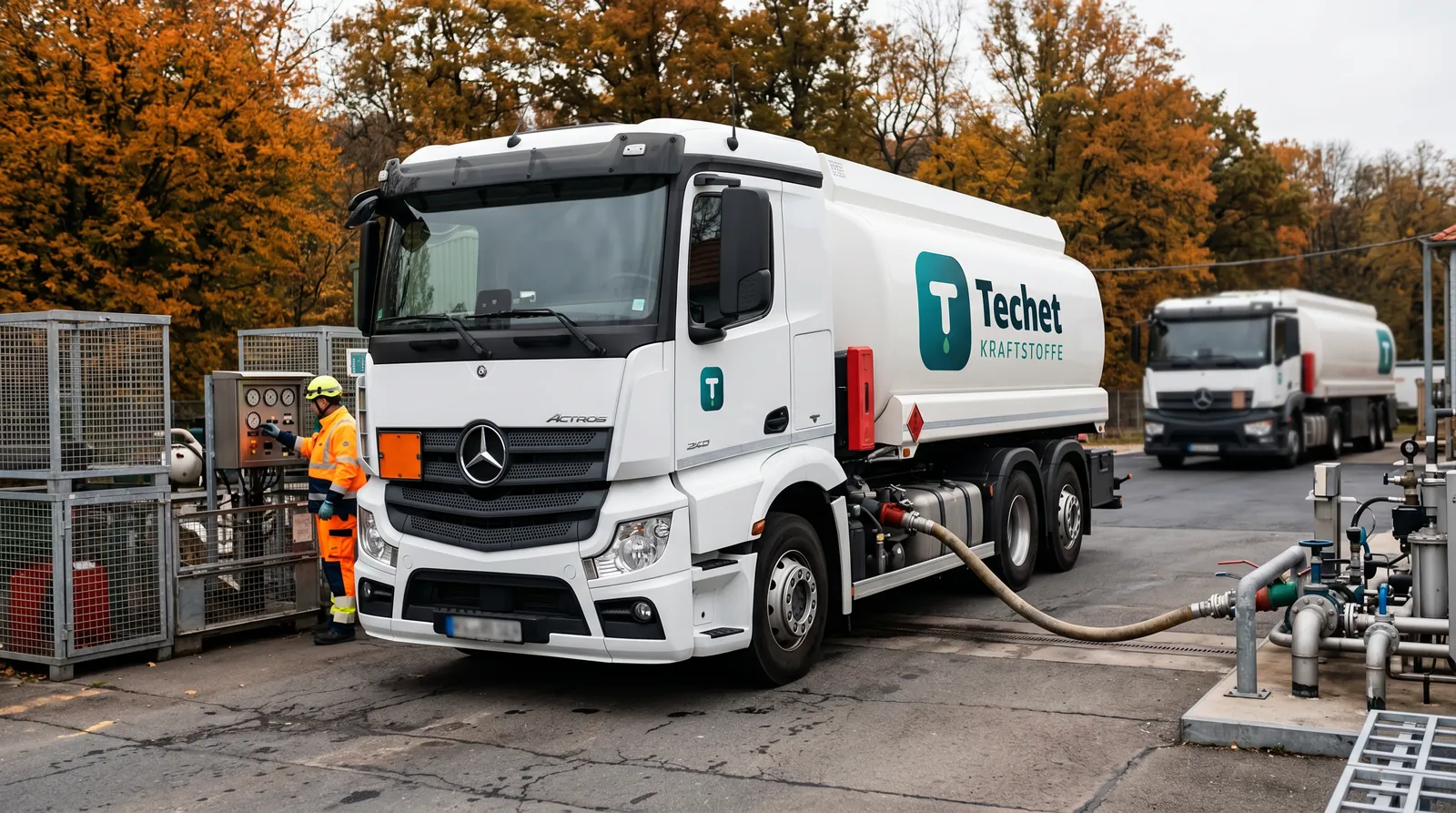 Tankwagen von Techet Kraftstoffe bei der Auslieferung